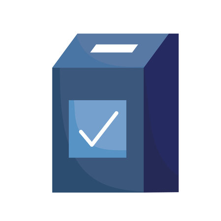 box voting election democracy check mark, white background vector illustrationのイラスト素材