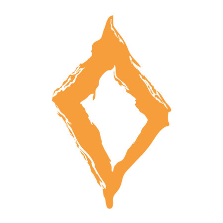 rhombus shape geometric yellow color sketch and doodle design vector illustrationのイラスト素材