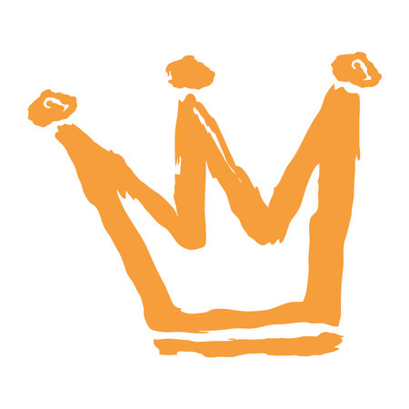 crown royalty yellow color sketch and doodle design vector illustrationのイラスト素材