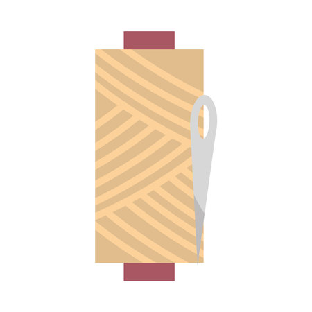 thread roll with needle design, Embroidery weaving and sewing theme Vector illustrationのイラスト素材