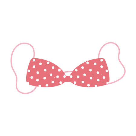 dotted red bra accessory fashion icon in cartoon style vector illustrationのイラスト素材