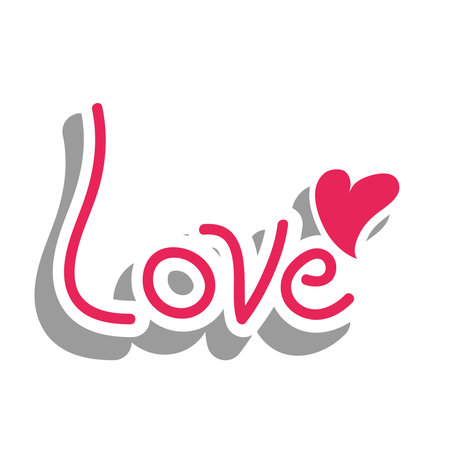 Love word sticker design of Passion and romantic theme Vector illustrationのイラスト素材