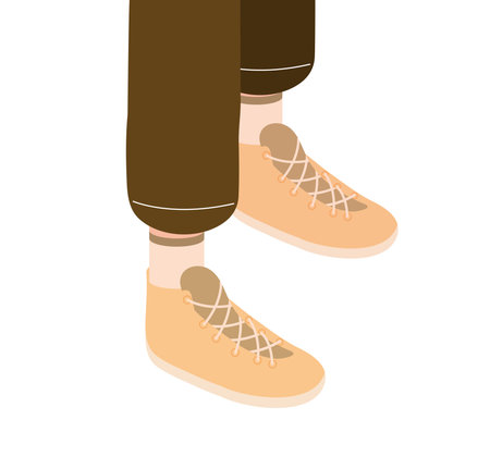male trendy yellow shoes design, Cloth fashion style wear and store theme Vector illustrationのイラスト素材