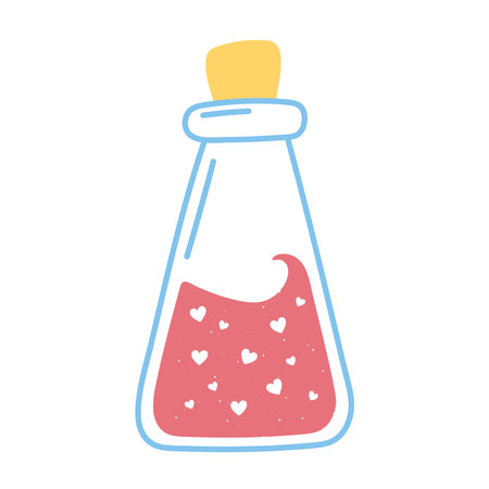 potion love and romance in cartoon style vector illustrationのイラスト素材