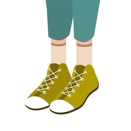 male sport green shoes design, Cloth fashion style wear and store theme Vector illustrationのイラスト素材