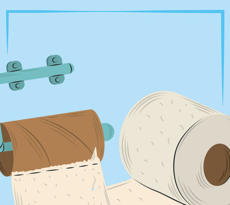 toilet paper holder with empty brown tube hygiene design vector illustrationのイラスト素材