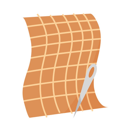 squared cloth with needle design, Embroidery weaving and sewing theme Vector illustrationのイラスト素材