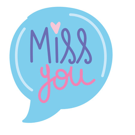miss you speech bubble message design icon vector illustrationのイラスト素材