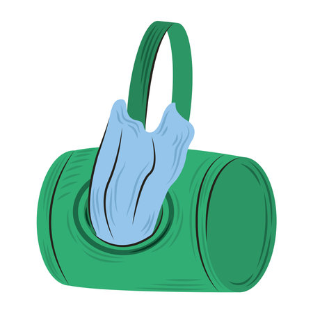 pets waste bag bone shaped bag image flat style vector illustrationのイラスト素材