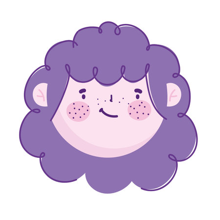 funny face girl cartoon character children vector illustrationのイラスト素材