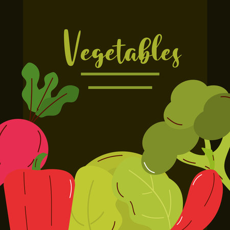Vegetables icons design, food organic and healthy theme Vector illustrationのイラスト素材