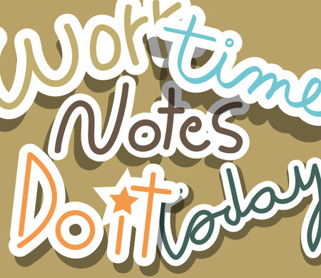 Cute stickers set design, message positive badge and ornament theme Vector illustrationのイラスト素材