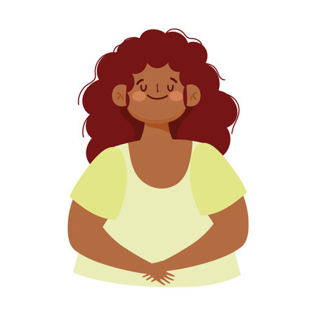 cartoon female woman character young, icon isolated style vector illustrationのイラスト素材