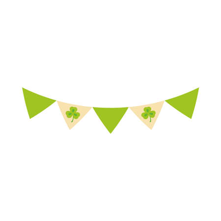 happy st patricks day pennants luck clover decoration icon vector illustrationのイラスト素材