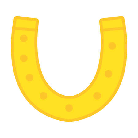 gold horseshoe luck icon flat vector illustrationのイラスト素材