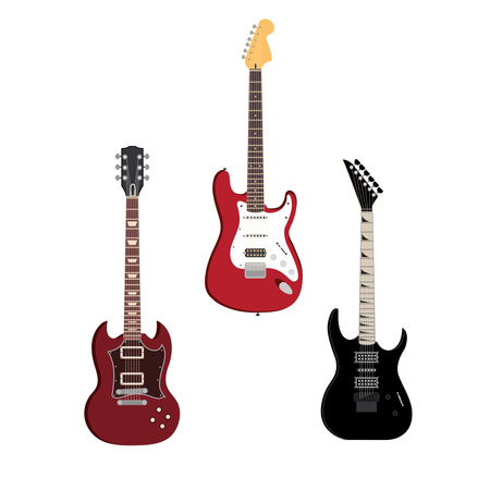 electric guitar musical instruments for entertainment vector illustrationのイラスト素材
