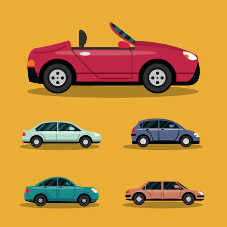 cars and vehicles transport concept, city transport vector illustrationのイラスト素材