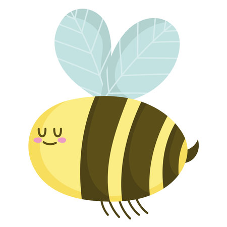 cute cartoon bee insect animal vector illustration isolated styleのイラスト素材