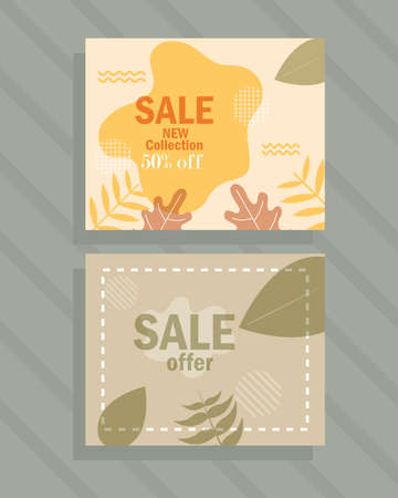 sale new collection season advertising commercial banner vector illustrationのイラスト素材