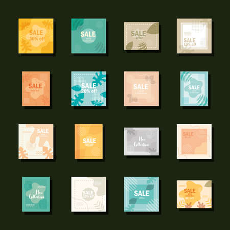 sale new collection discount and special offer, banners vector illustrationのイラスト素材
