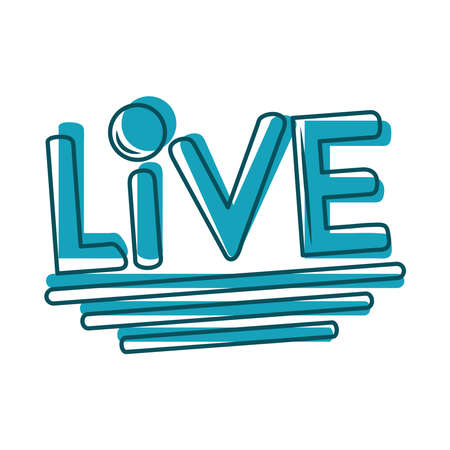 live stream content digital vector illustration blue designのイラスト素材