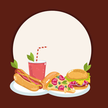 fast food dinner banner templateのイラスト素材