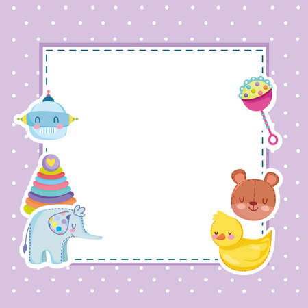 kids toys card animals rattleのイラスト素材