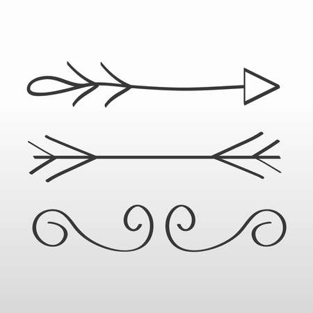 swirl border arrow ornaments vintageのイラスト素材