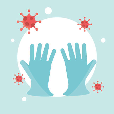 covid 19 coronavirus gloves medical protectionのイラスト素材