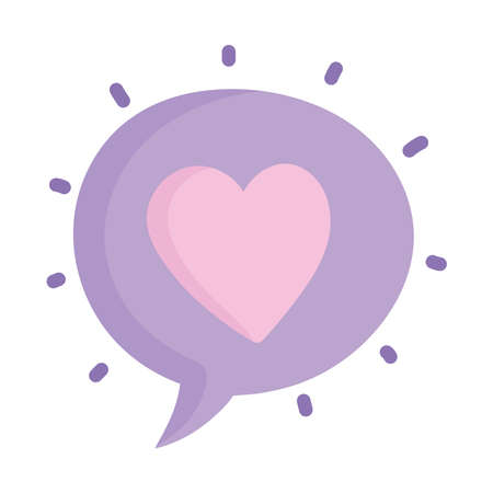 speech bubble heart love messageのイラスト素材
