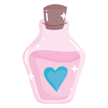 magical potion bottle spell isolatedのイラスト素材