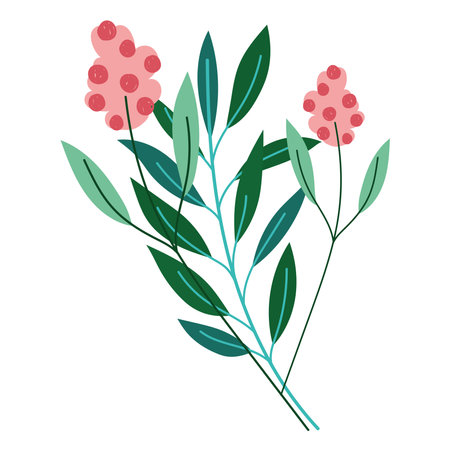 flowers stem leaves nature botanicalのイラスト素材