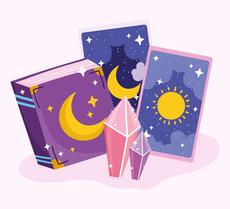 magic prediction tarot crystal cartoonのイラスト素材