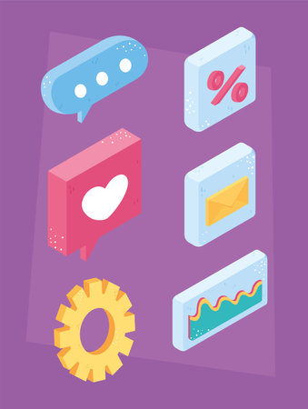 set email chat icons internetのイラスト素材