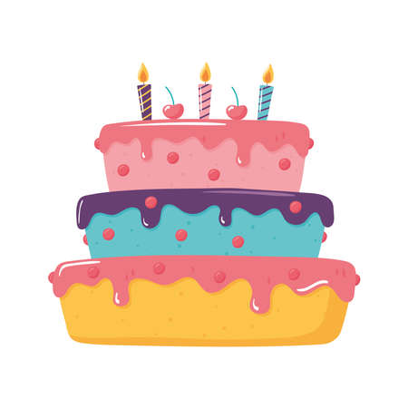 birthday cake candles icon isolated