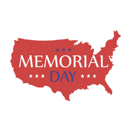 american map lettering memorial dayのイラスト素材