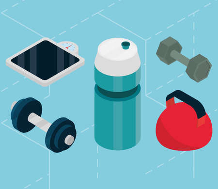 sport fitness equipment weight bottleのイラスト素材