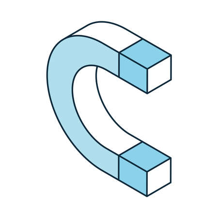 magnet attract isometric icon isolatedのイラスト素材