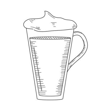 milkshake beverage sketch isolated iconsのイラスト素材