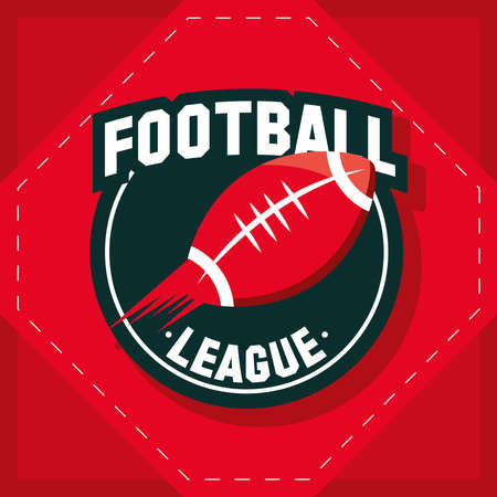 american football league red emblemのイラスト素材