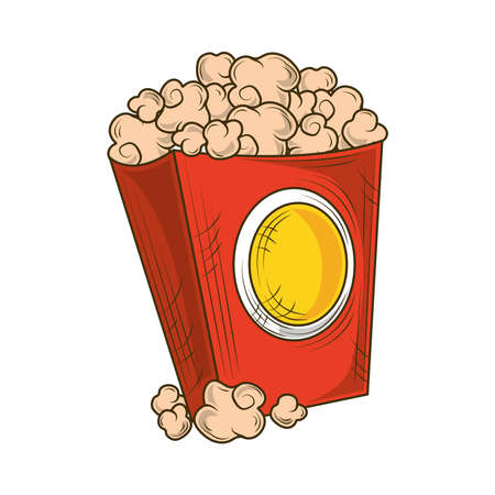 pop corn food snack isolatedのイラスト素材