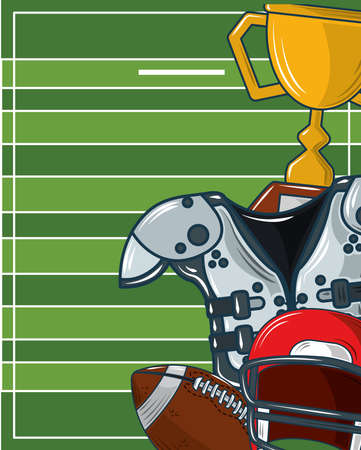 sport american football equipment trophyのイラスト素材