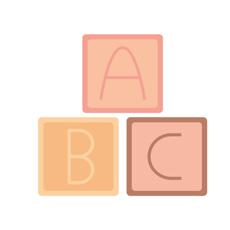 baby blocks alphabet toy isolatedのイラスト素材