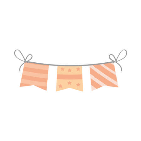 pennants decoration festive icon isolatedのイラスト素材