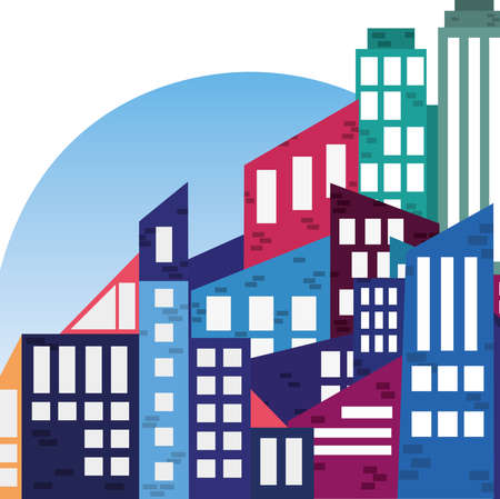 cityscape building panorama abstract designのイラスト素材