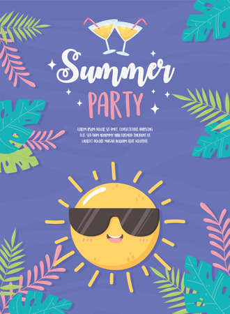 summer party celebration funny sunのイラスト素材