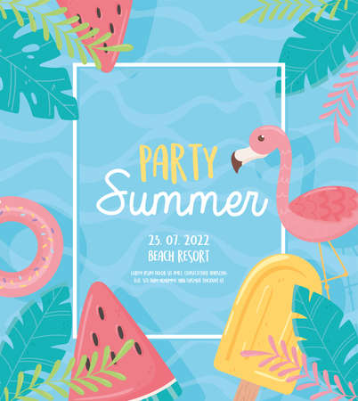 party summer beach resort celebrationのイラスト素材