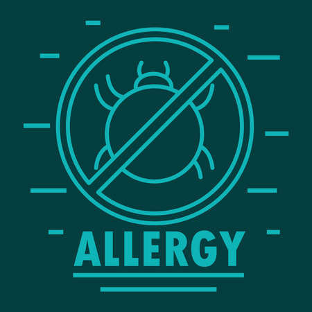 allergy mite warning sign linearのイラスト素材