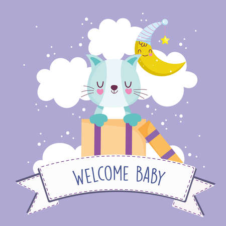 welcome baby shower greeting cardのイラスト素材