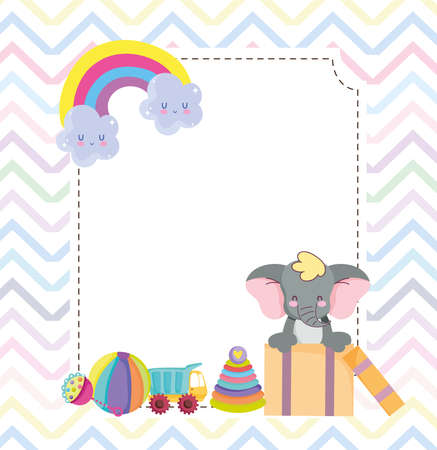 baby shower elephant gift toysのイラスト素材